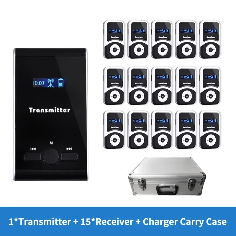 JIANTAOKJ 100T 100R Wireless Audio Speaker Long Range Transmitter Receiver Whisper Headset Machine Tour Calling System Pagers