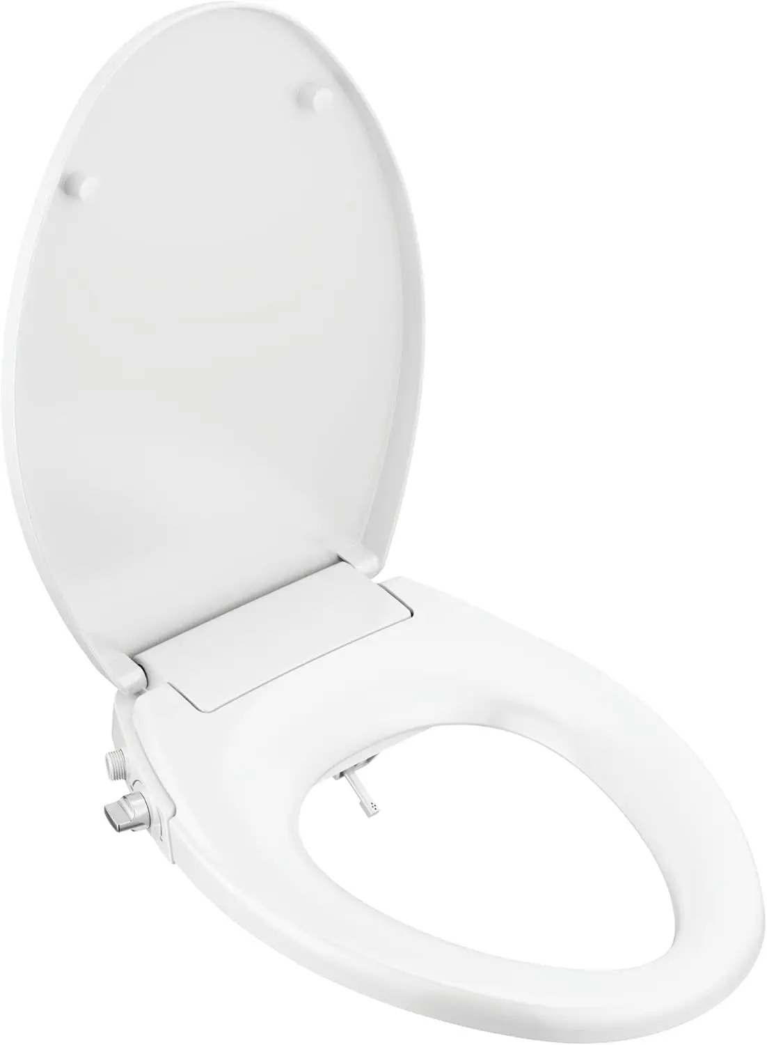 

Elongated Soft Close Bidet Seat with Manual Control and Self-Cleaning Wand in White
