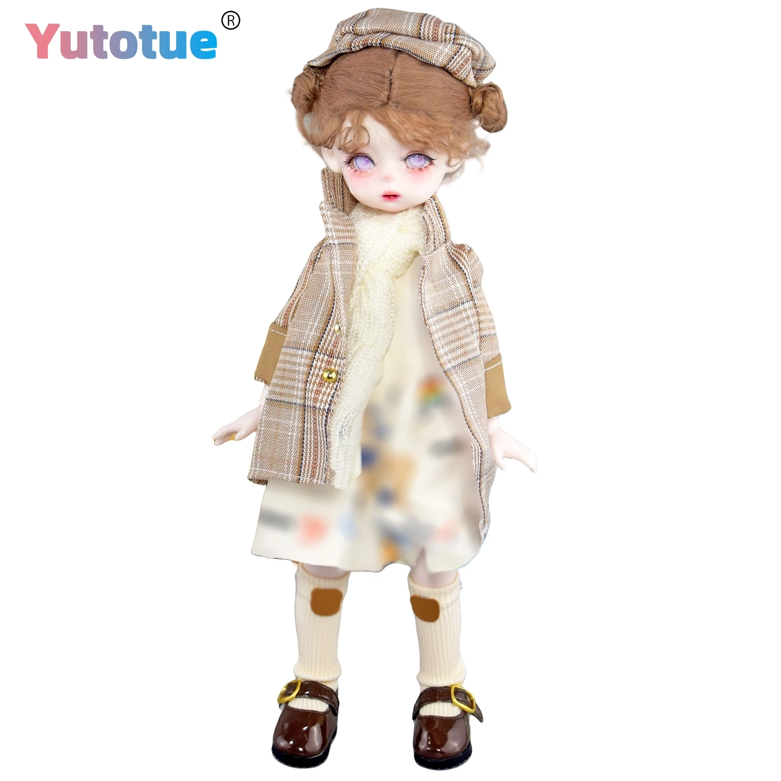 

YUTOTUE 12 inch Cute Girl Doll Toy Handpainted Makeup Face Removable Fashion Outfits Soft Hair Wig Lifelike Kids Gift