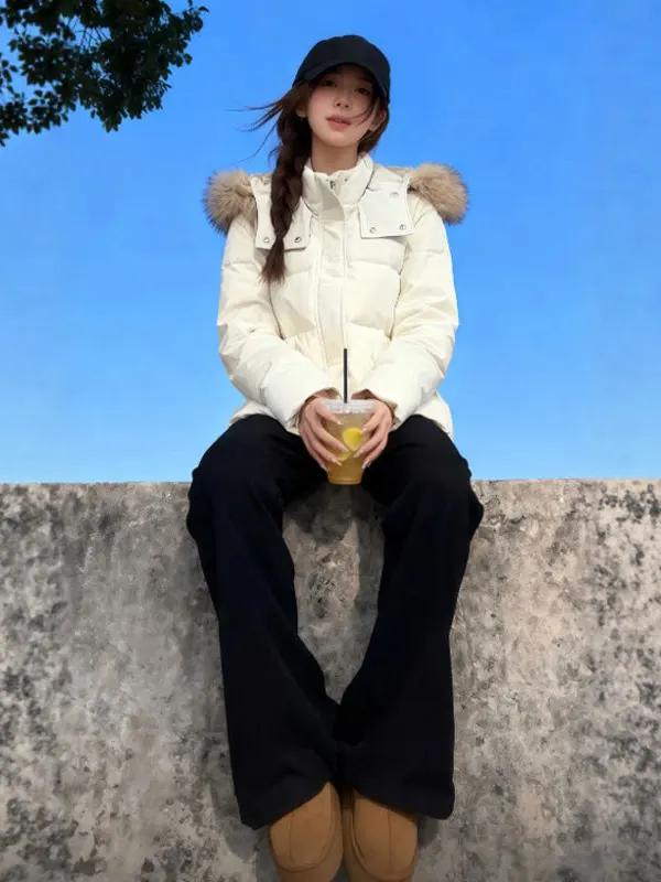 

Корейская утепленная хлопковая куртка: уникальное, милое, модное весеннее пальто с капюшоном, свободного кроя, с длинными рукавами, на молнии, для повседневной носки