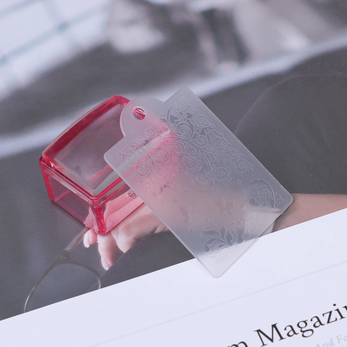 실리콘 네일 스탬퍼 클리어 프리미엄 엘라스틱 스크래핑 도구 DIY 매니큐어 아트 스탬프 키트 내추럴 룩 네일