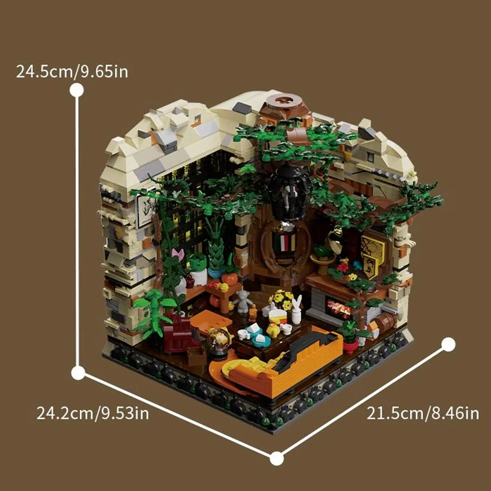 Juegos de bloques de construcción de casa de sala común mágica, Kit de modelo de ladrillo de montaje de edificios modulares avanzados, juguetes de regalo para adultos y niños 2059 Uds