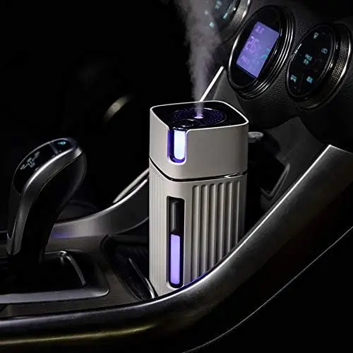 Portable Mini Humidifier Stripe 300ML Car Aroma Air Diffuser, for White Home Office