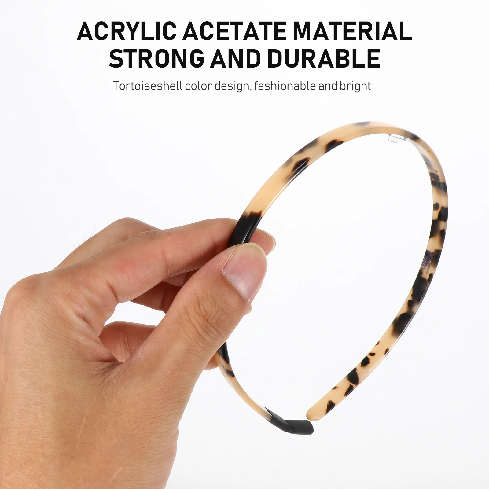 

3pcs Acetate Thin Headbands Tortoiseshell Non-Slip Hairbands Styling Hair Hoops Shower Face Washing Headband Fashion Female