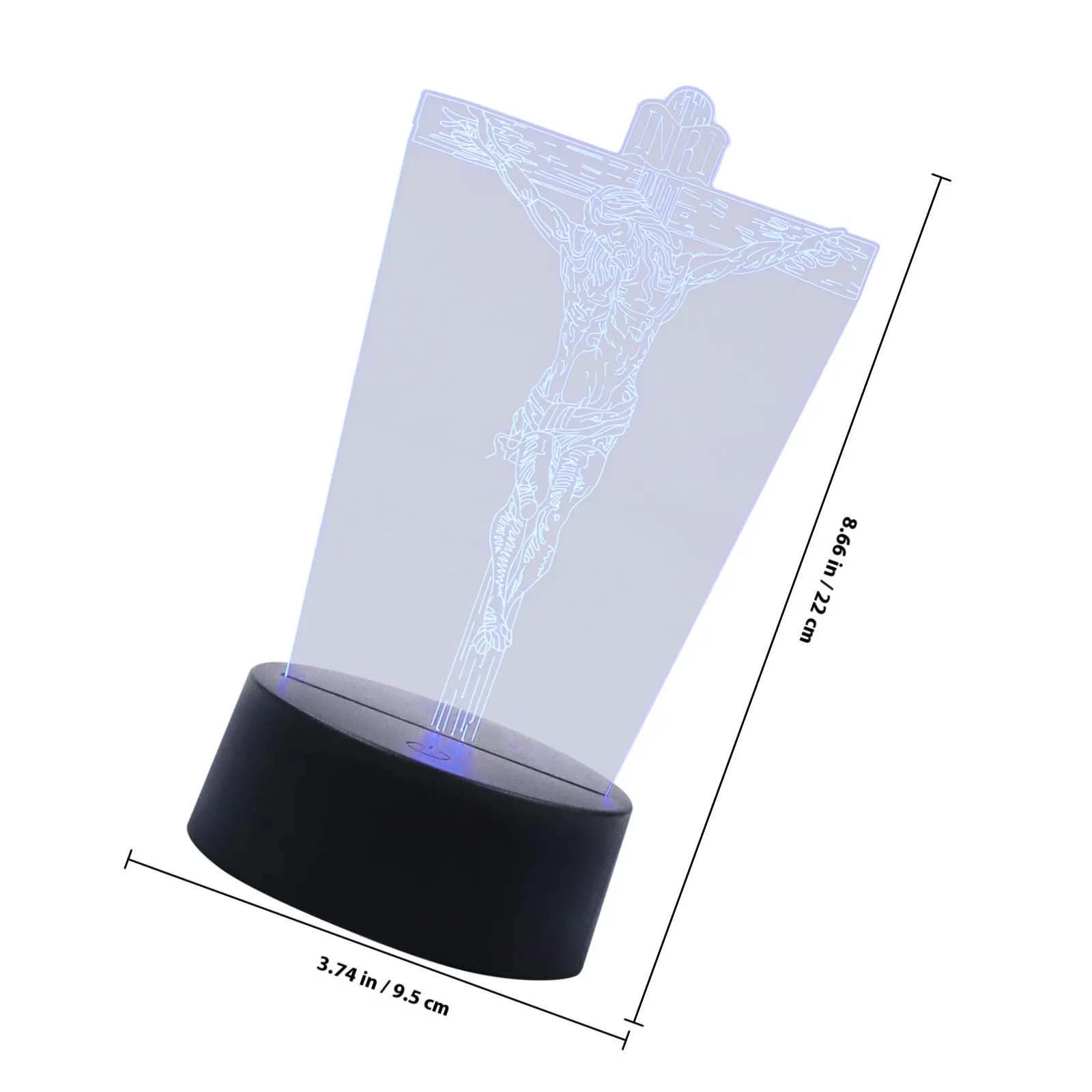 Acrylic Jesus Night Light USB Desktop Lamp Stable Base Warm Light Bedroom Church Bar Decoration Desktop Night Lamp view 2