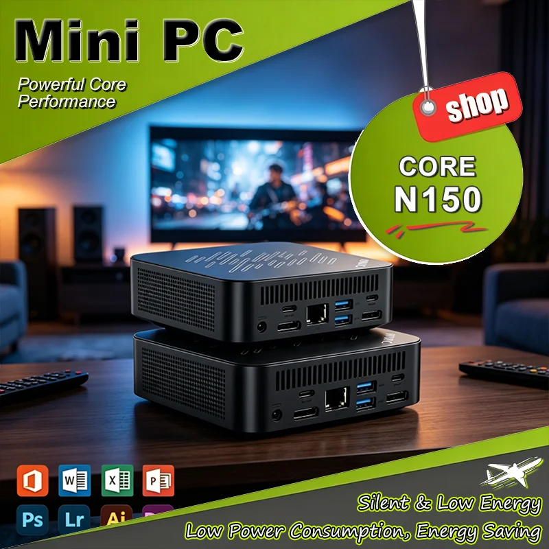 High‑Performance Mini Desktop PC Intel Core N150 16GB 2TB SSD Mini Desktop WiFi6 BT 4K FHD Portable Gaming Equipment 2026