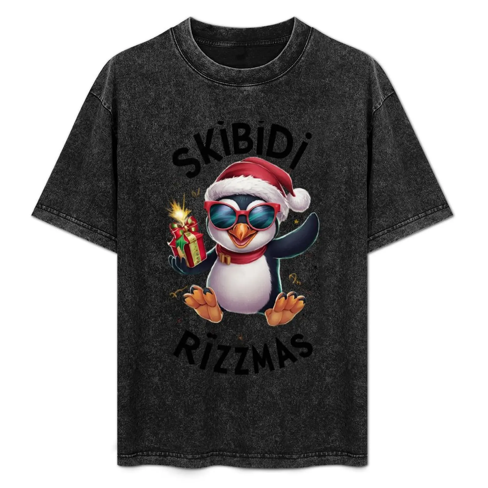 

Skibidi Rizzmas Penguin T-Shirt custom t shirt summer tops sweat cotton graphic tees outfits for men