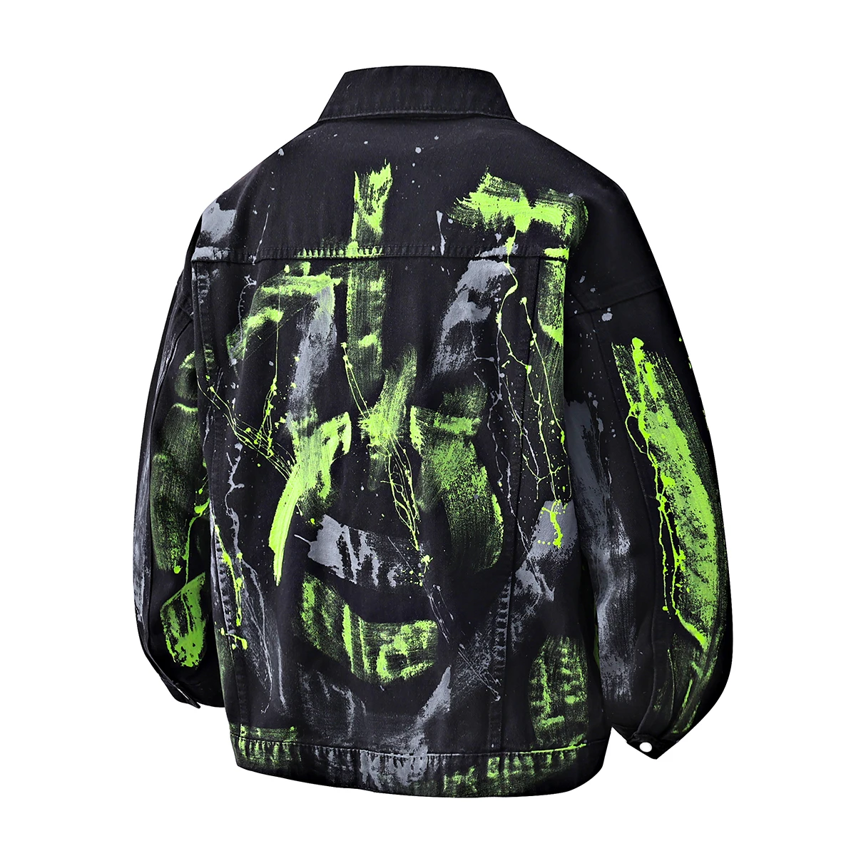 2026 Spring New Men'S Street Style Graffiti Print Denim Jacket Men'S High Quality Casual Comfortable Loose Jacket