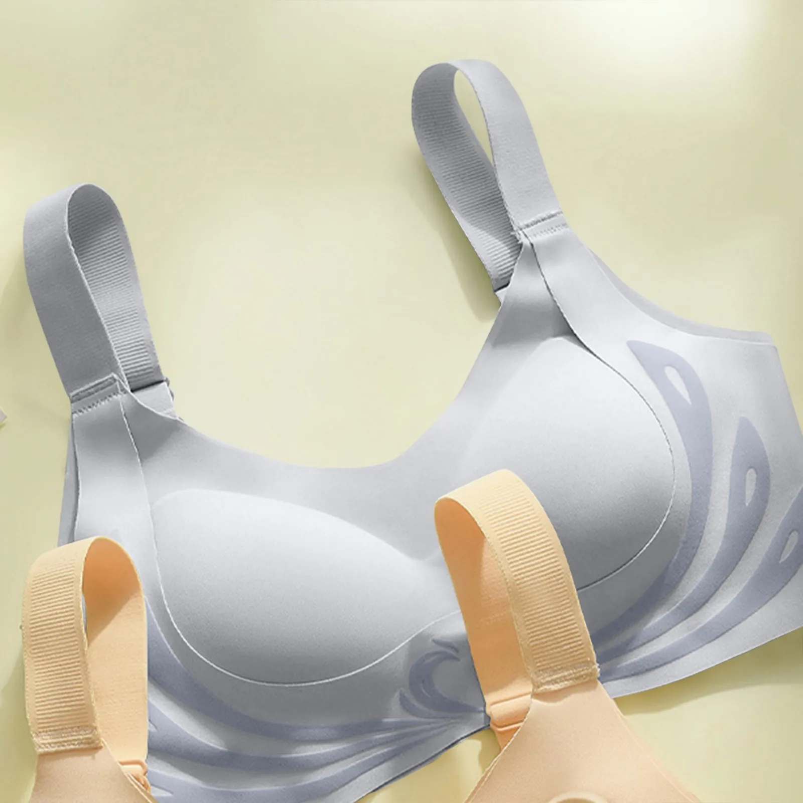 

Большой размер, бюстгальтер без косточек с застежкой спереди, удобный беспроводной бюстгальтер, кружевное нижнее белье с мягкой чашкой, бесшовный легкий топ на тонких бретелях