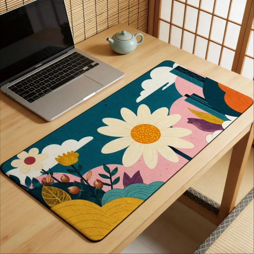 Giraffe-patterned plant design anti-slip bottom cover, gaming accessories, laptop pad, player equipment essential for work space