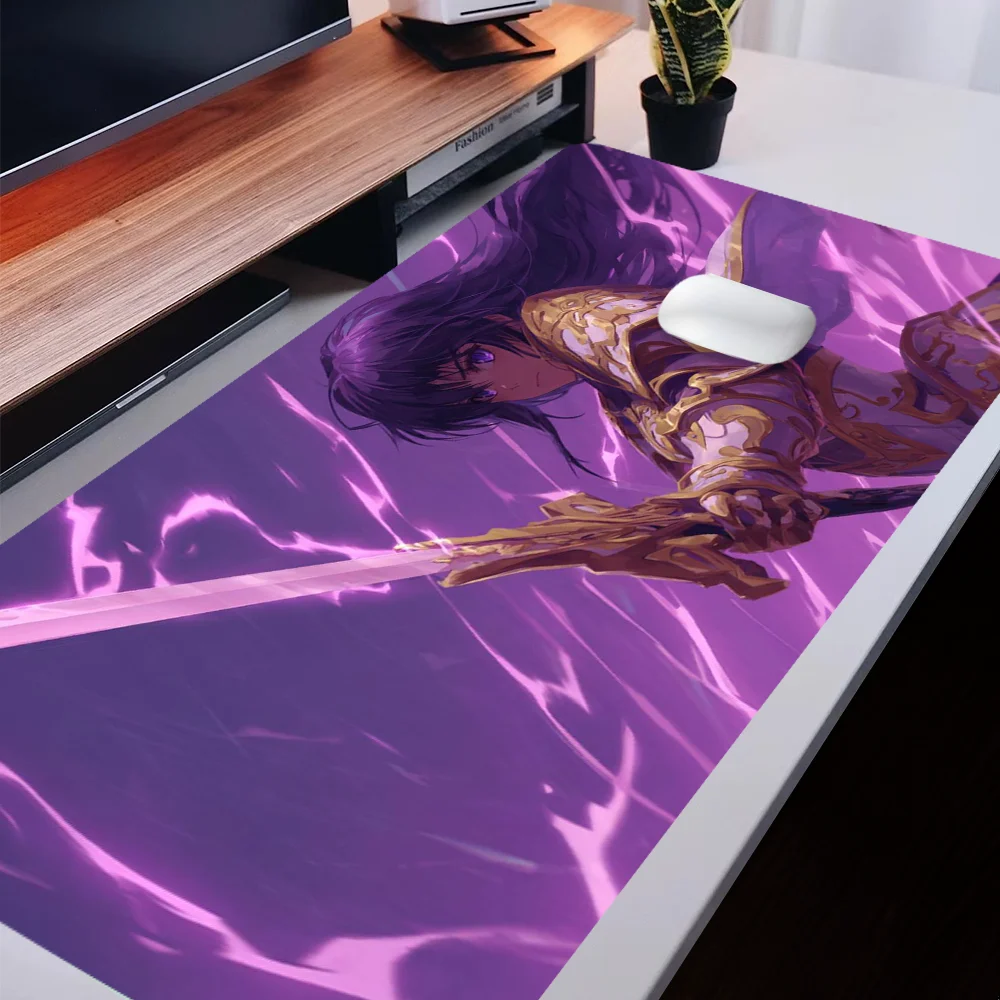

Коврик для мыши в стиле аниме для девочек, искусственный дизайн, большие настольные аксессуары, настольный коврик, резиновая основа с прошитыми краями, коврик для мыши, нескользящие коврики для мыши