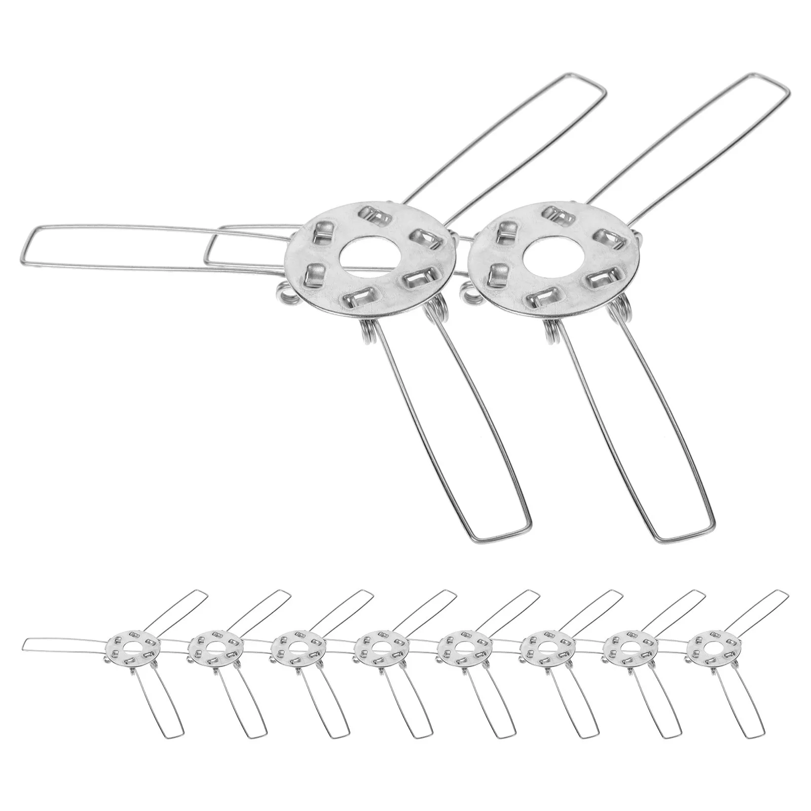 10개 램프 헤드 스프링 클립 견고한 탄성 아연 도금 철 갓 어댑터 고정 장치 펜던트 라이트 DIY 금속 홀더
