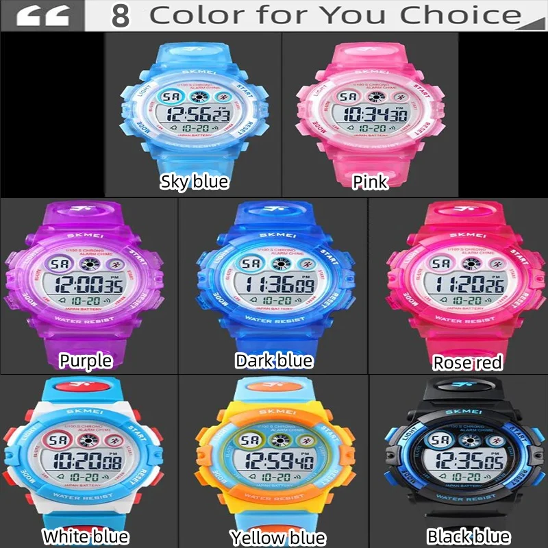 SKMEI Kinderen Horloge Jongens Waterdichte LED Digitale Sport Horloge Kinderen Alarm Datum Horloge voor Kinderen Meisje Gift Reloj Deportivo