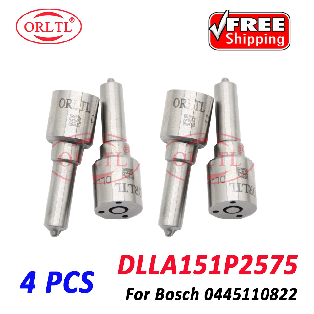 4 PCS 151P2575 Diesel Injector Nozzle DLLA151P2575 Fuel DLLA 151P 2575 For BOSCH 0445110822 Common Rail 0 445 110 822 ORLTL