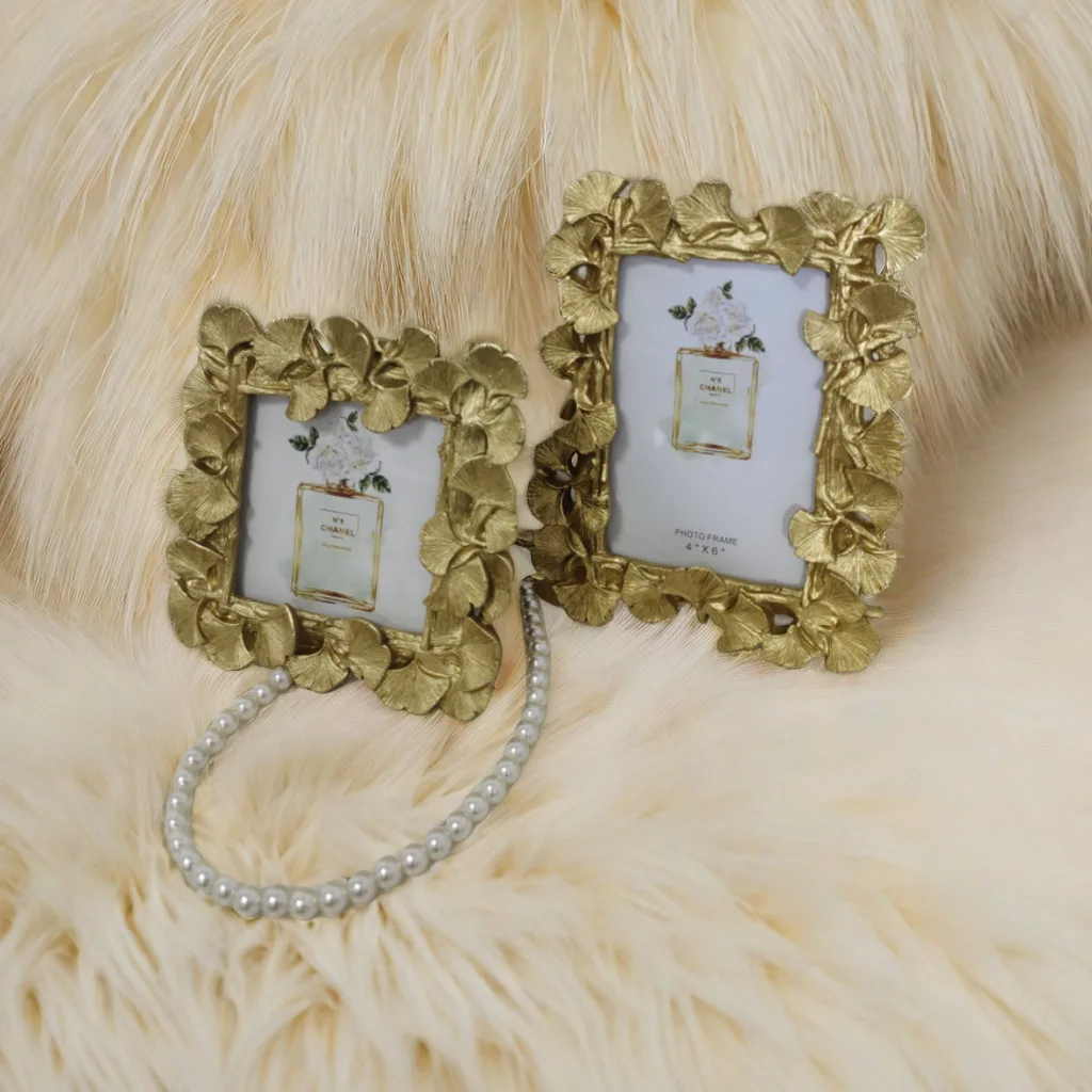 إطار الصورة الراتنج غرفة المعيشة سطح المكتب الجدول هدية الديكور تخطيط جديد الراقية إطار أوراق الجنكة تصميم اطلاق النار الدعائم