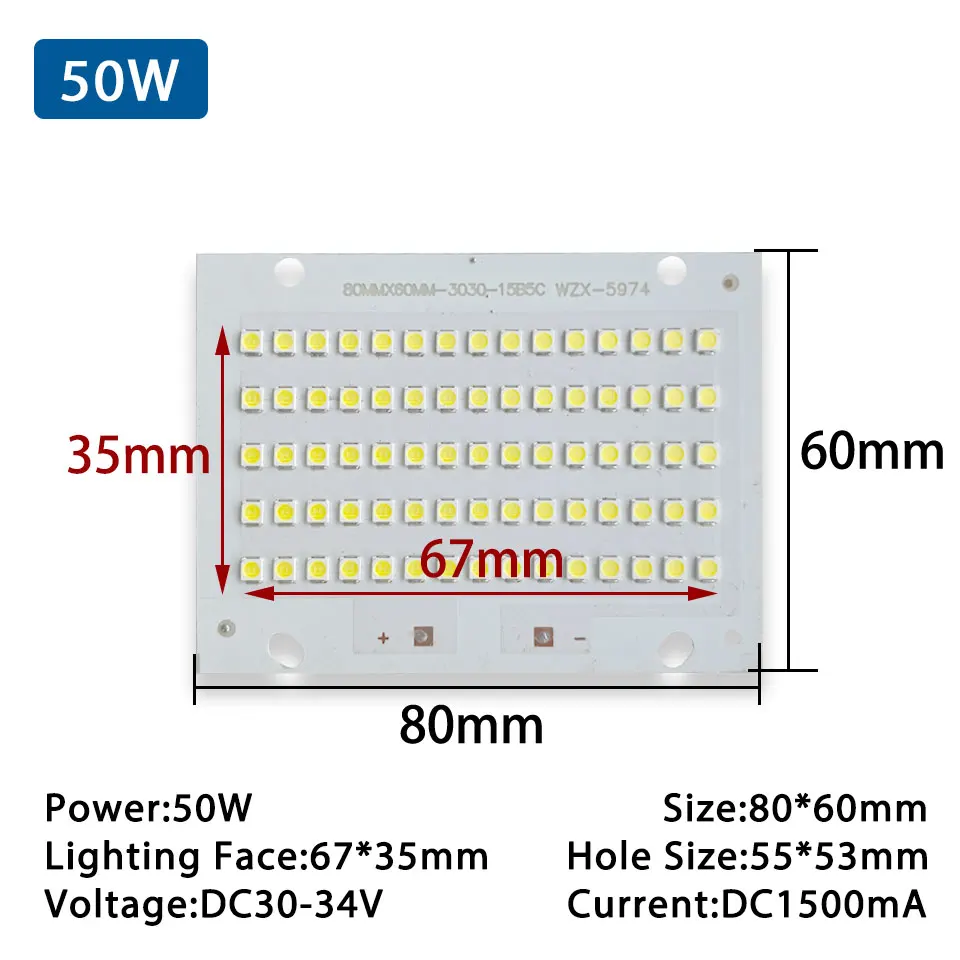 10W 20W 30W 50W 100W 150W LED o wysokiej jasności Chip SMD2835 koraliki do lampy źródło światła do oświetlenia zewnętrznego LED