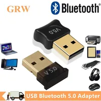 GRWIBEOU USB Bluetooth 5.0 Adapter Dongle Bluetooth 5.0 Adaptador for PC Laptop Wireless Speaker Audio Receiver USB Transmitter