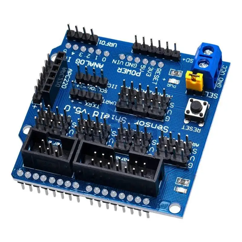 1PCS  V5 Sensor Shield Expansion Board Shield For Arduino UNO R3 V5.0 Electronic Module Sensor Shield V5 expansion board