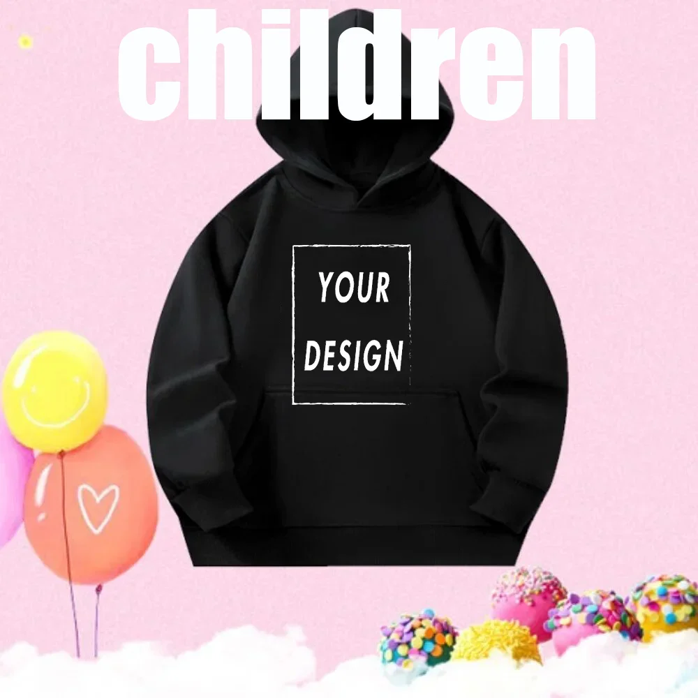 2024 Autumn/Winter Children's Free Customized Logo Hoodie with Your Logo, Printed Sweater, Free Shape Effect, Portrait