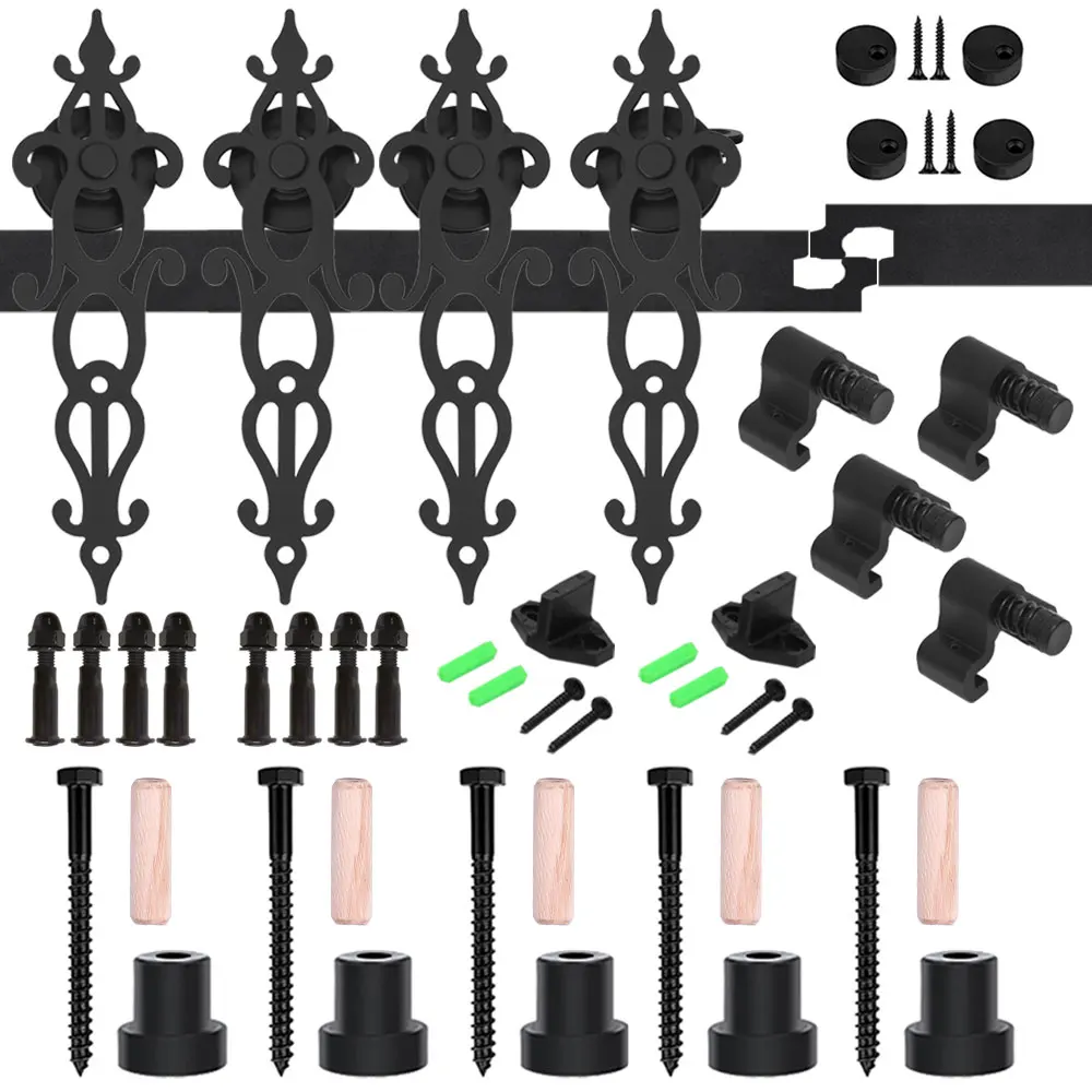 Imagem -06 - Ccjh-deslizante Kit Porta de Celeiro Hardware Heavy Duty Suave e Silencioso Fácil de Instalar Fit Painel Duplo Porta