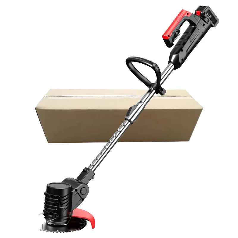 Lithium Electric Grass Trimmer Cordless Lawn Mower With Wheels Portable Grass Cutter Garden Pruning Power Tools