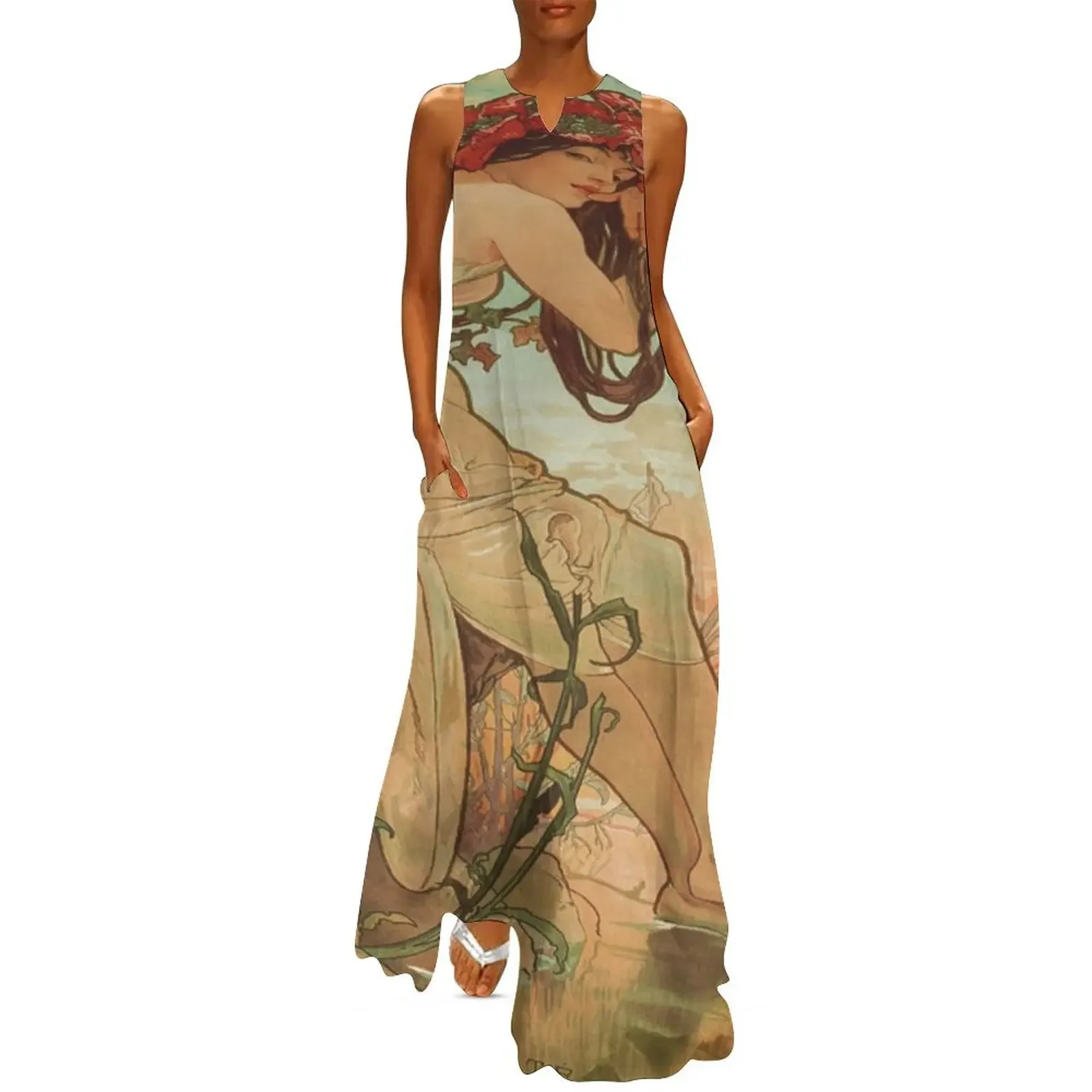 

alfons mucha digital painting for sale Long Dress prom clothes Women's summer dresses Evening gown Dress