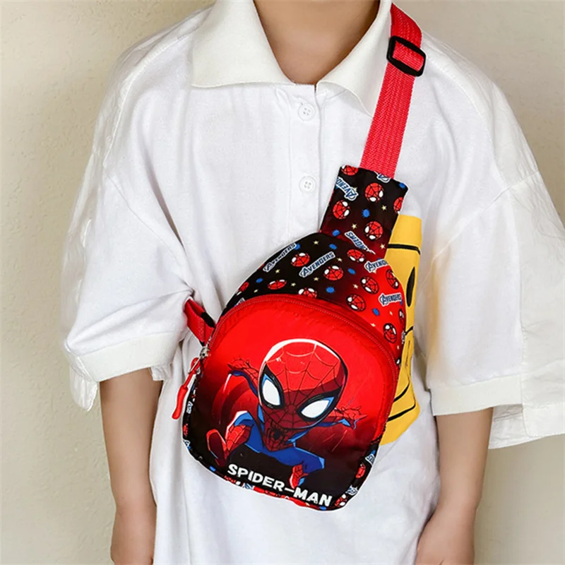 Spider-Man Chest Pack Spiderman Anime Movie Figures Crossbody Shoulder Bag Spider Man Travel Storage Pouch Boy Birthday Gift