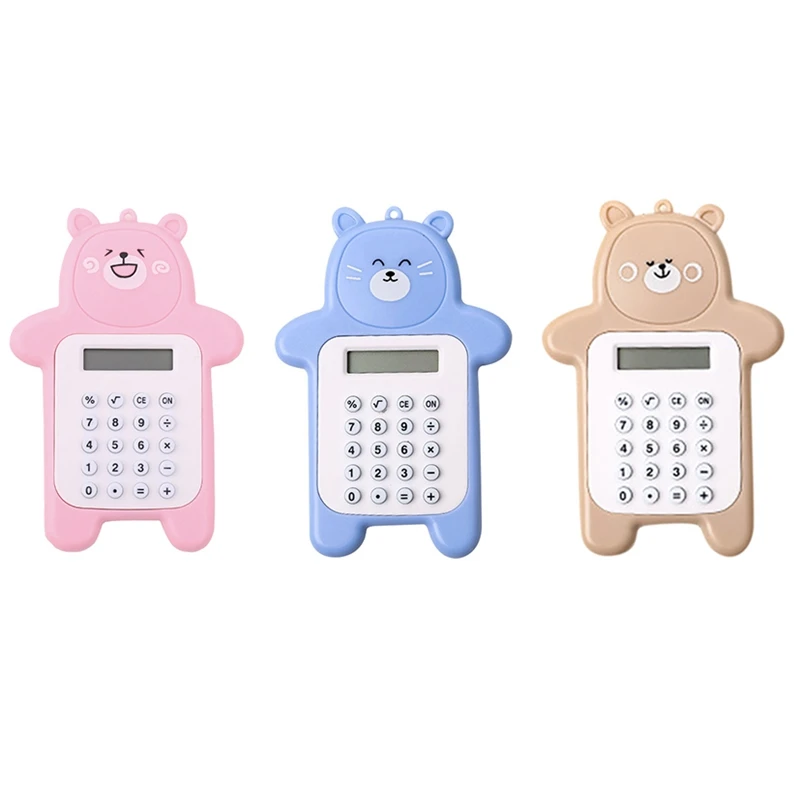 Cartoon Bear Calculator, 8 dígitos Display, Escritório e material escolar