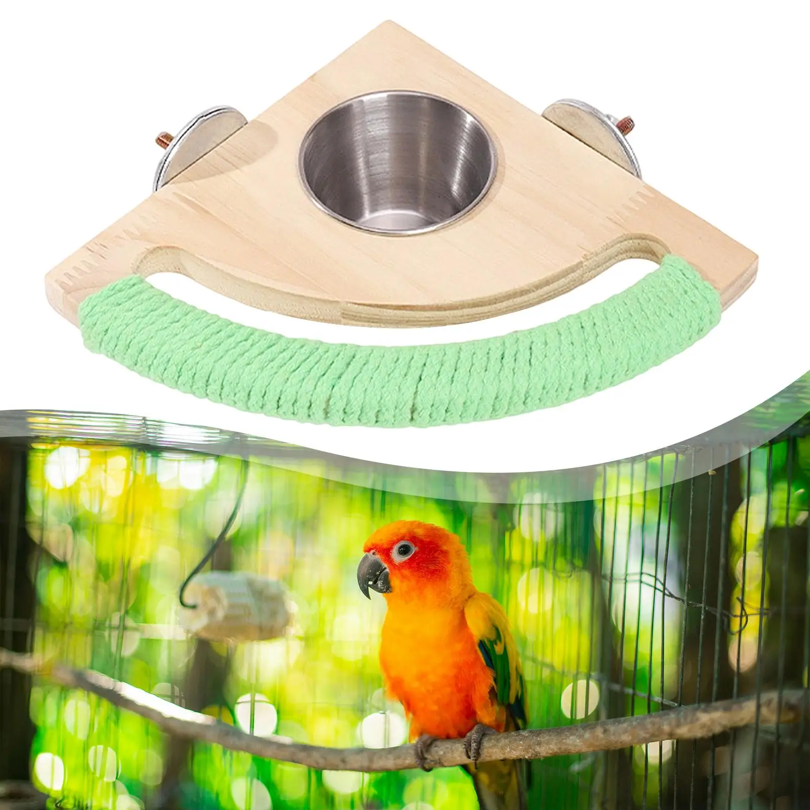 

Bird Supplies Quick Clean Bird Feeder Perch with Bowl Cage Accessory for Parakeets Cockatiel Conure Use