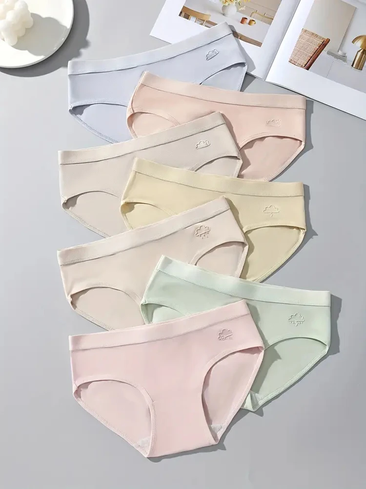 

7 шт. женские трусики, хлопковое нижнее белье, недельные брюки, трусы для девочек, однотонные трусики, дышащие трусы, сексуальное женское белье с низкой талией