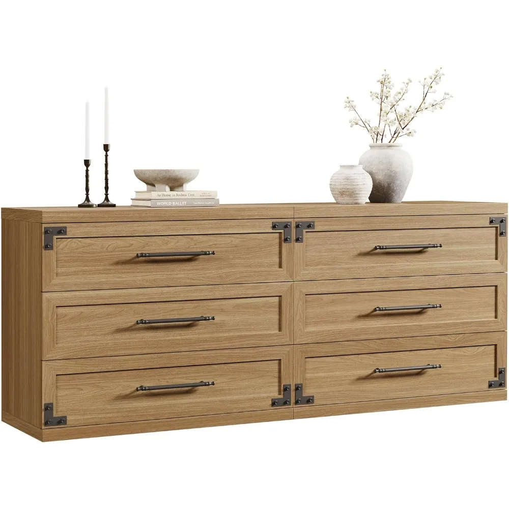 

Nightstands Set of 2 Large Bedside Tables - 31 Inch Wide Night Stand Set of 2 with 3 Drawers, Oversized Nightstands End