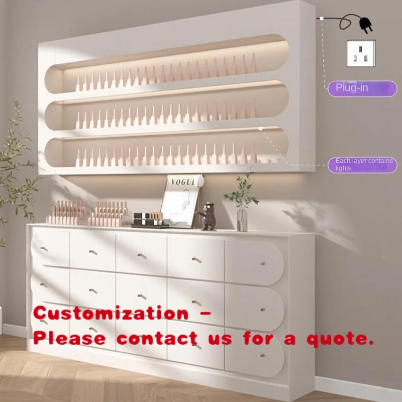 

Скидка от Custom.Beauty Factory: Белый скандинавский витринный шкаф для маникюрного салона