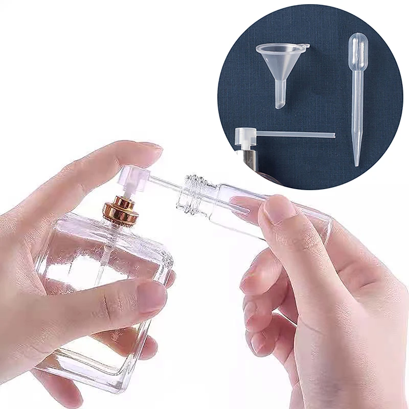 3 Units/Set Perfume Refill Tools Set Plastic Diffuser Straw Dropper Funnel Long Nozzle Spray Dispensing Required Cosmetic Tools