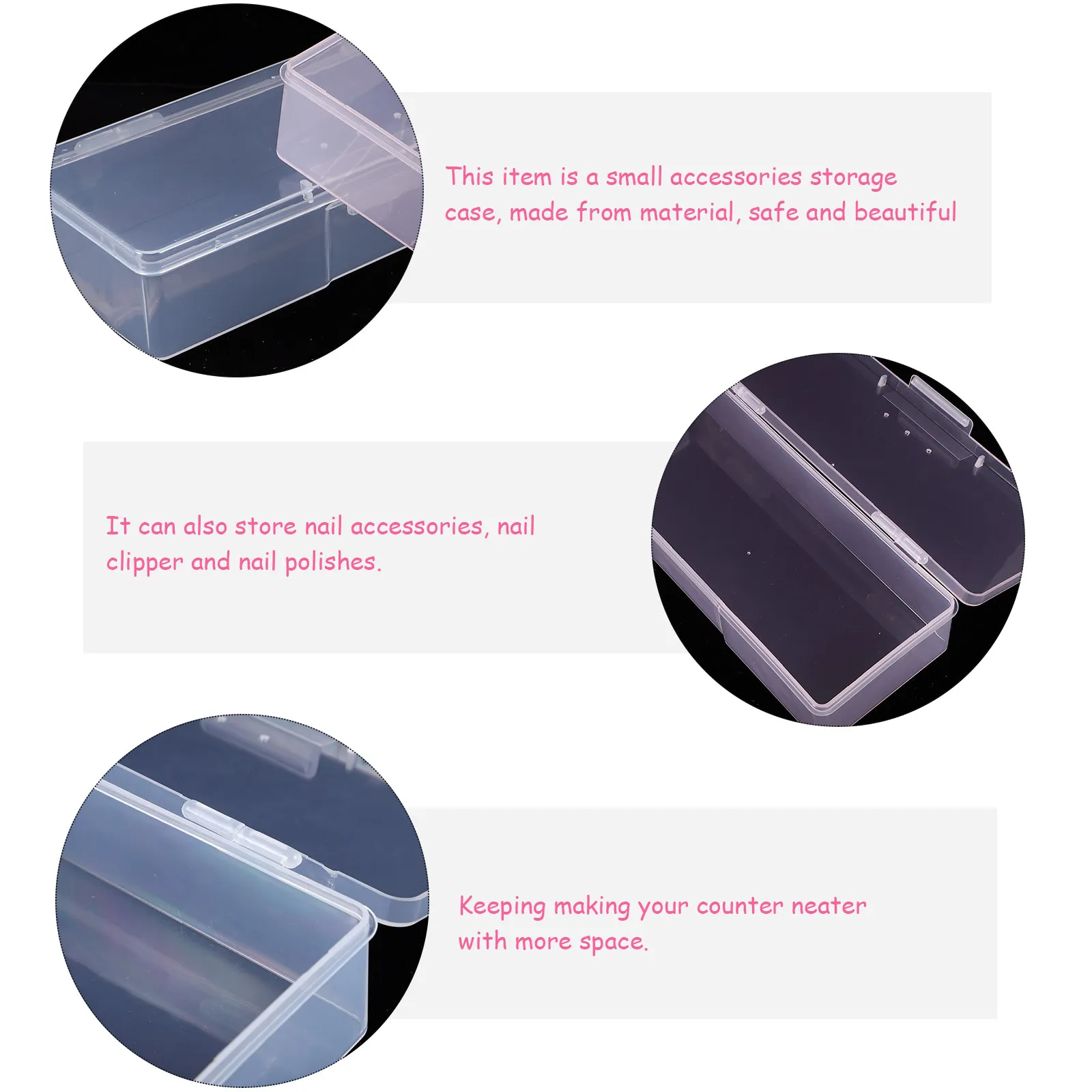 

4Pcs Nail Tools Storage Boxes Compact ABS Manicure Tool Organizer Case Portable Nail Art Brush Holder Storage Container