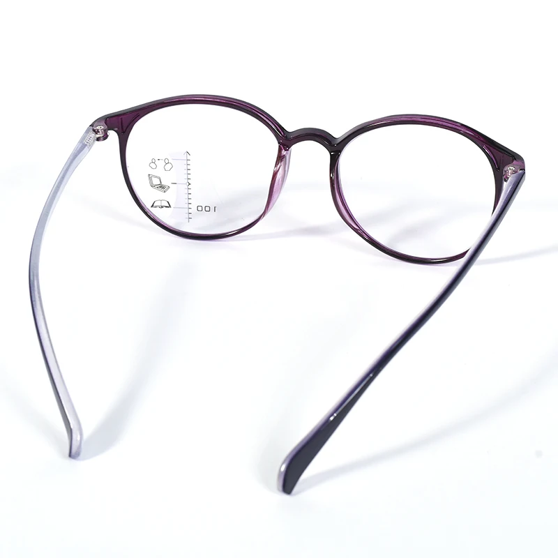 Lila Farbe Progressive Multifokale Lesebrille Damen Ultraleichter runder Rahmen Tragen Sie leicht für Frauen TR90 +125 + 175 + 225 – Detail 7