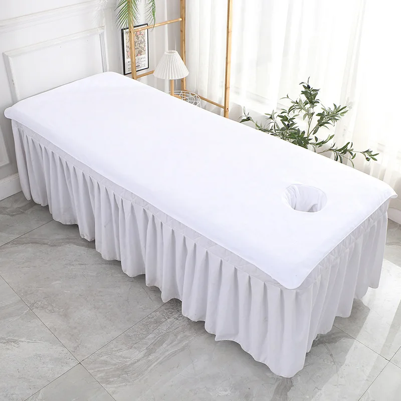 Beauty Bedsheet Cosmetic Salon Sheets Velvet Massage Treatment Bed Sheets SPA Clubhouse Dedicated Breathable Bed Sheet with Hole