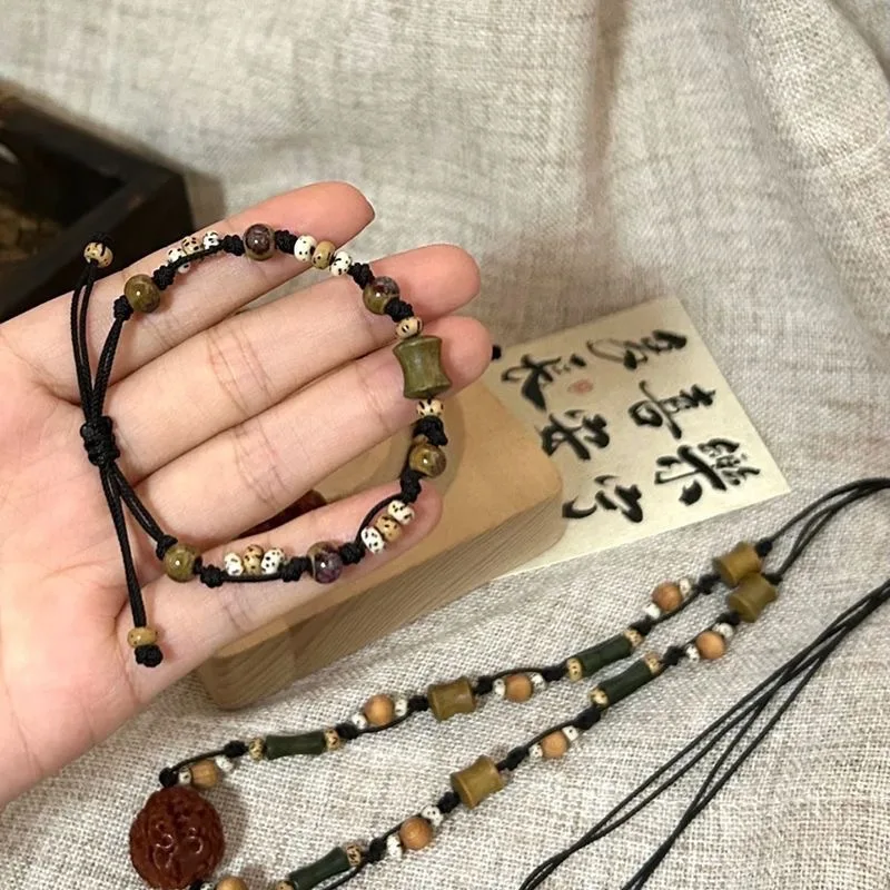 

Handmade Chinese style bamboo knot hand woven rope bracelet with high aesthetic value, safe bracelet, cool and refreshing