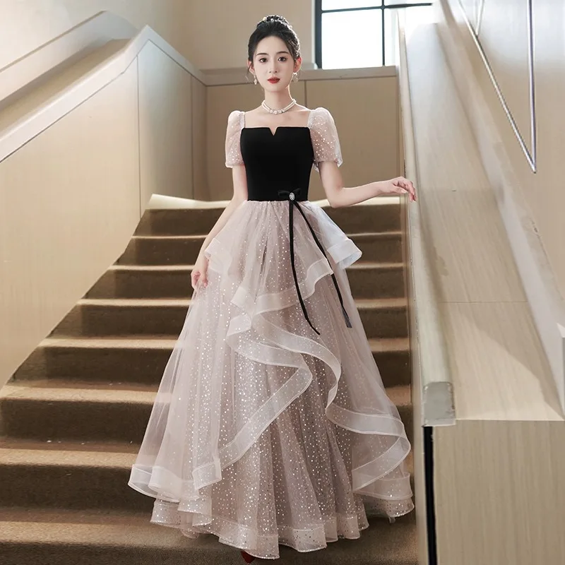 

N1135 бальное платье для девочек, модные вечерние платья, одежда Sweet Memory, бальное платье с короткими рукавами и квадратным воротником для женщин, праздничное платье