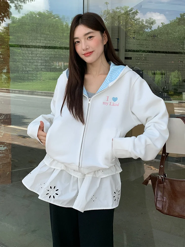 LK Store LKOD2025 Herbst Winter Plaid Zipper Hut Sweatshirt ort Sle Trendy Marke Hoodie Jaet Ohren Casual Lose Fit