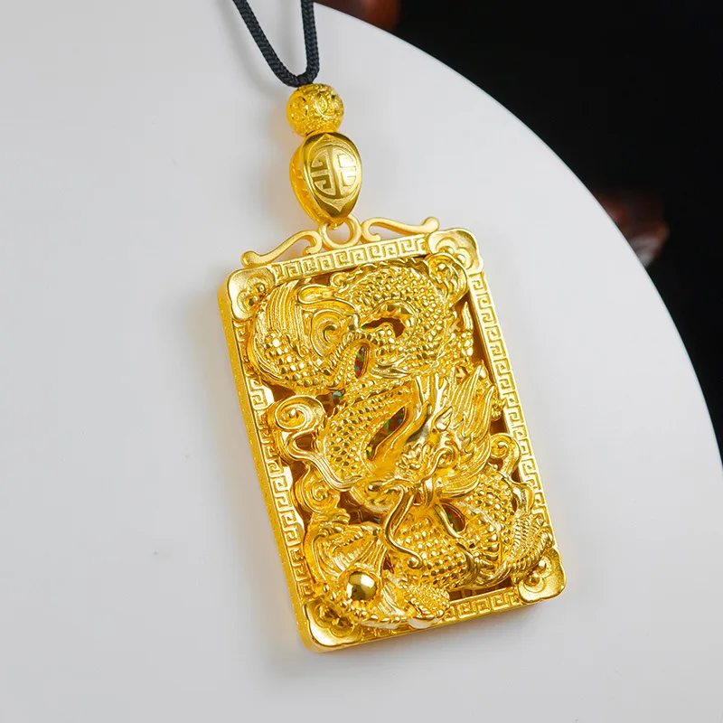 9999 24K genuine gold men's  dragon pendant, domineering and exquisite craftsmanship, great dragon soaring across the four seas