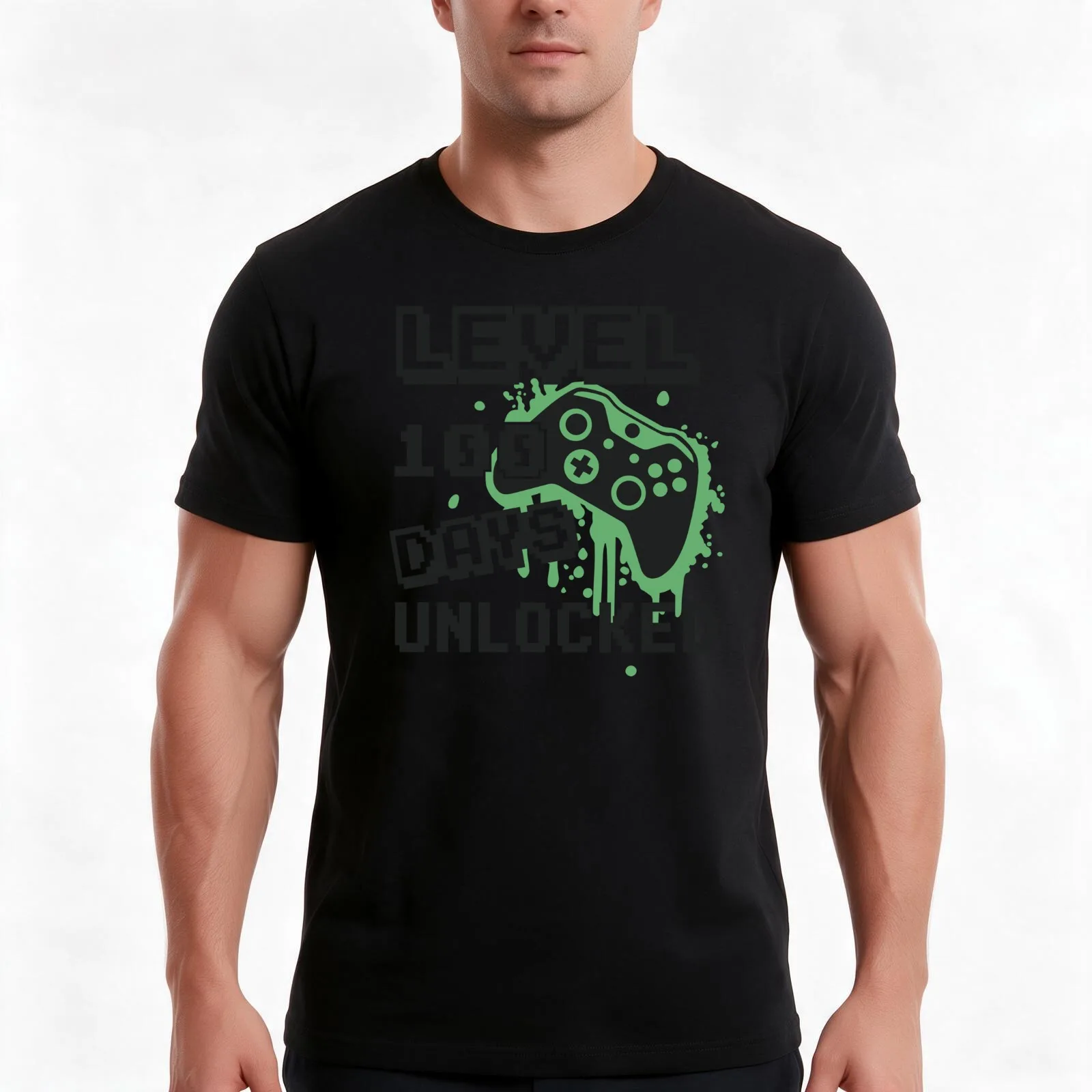 Level 100 Days Of School Unlocked Boy Gamer Video Games T-Shirt, Summer Casual Cotton Tee, Oversized Streetwear Tops