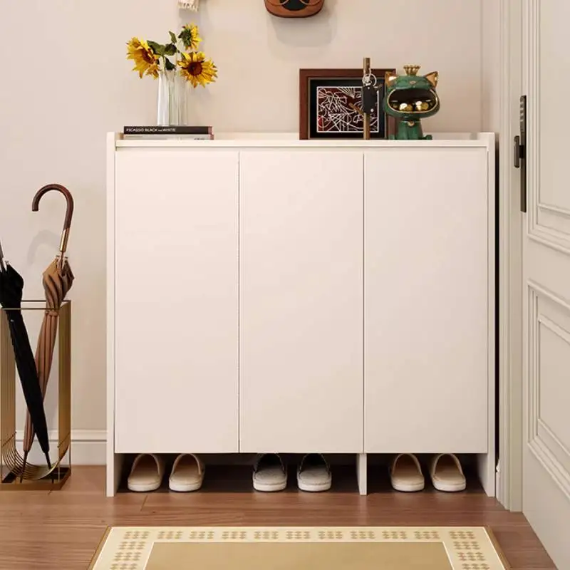 خزانة أحذية بيضاء كريمية تصميم فاخر مدخل واسع تخزين خزانة خذاء منظمات شقق أثاث Schuhregal للمنزل #5