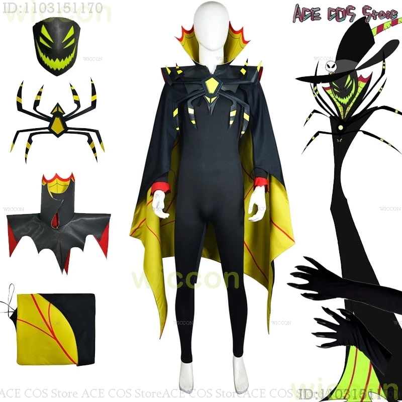 

Hasbin Zestial Cosplay Costume Cloak Mask Overlords of Hell Cosplay Roleplay Clothes Uniform Men Demon Halloween Party Outfit