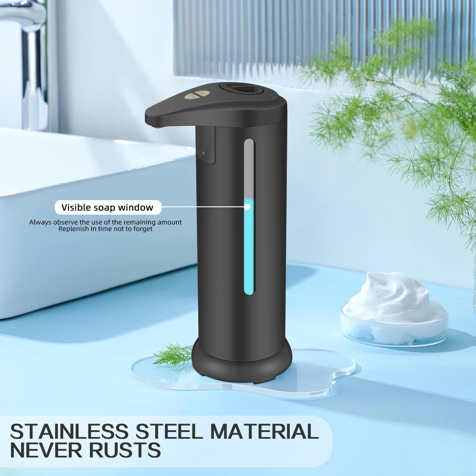 Electric Induction Soaps Dispenser Large Capacity Liquid Soaps Container For Toilet