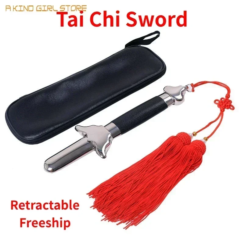 Retractable Telescopic Sword Tai Chi Sword 304 Stainless Steel Telescopic Sword Martial Arts Kung Fu Weapon Birthday Gifts