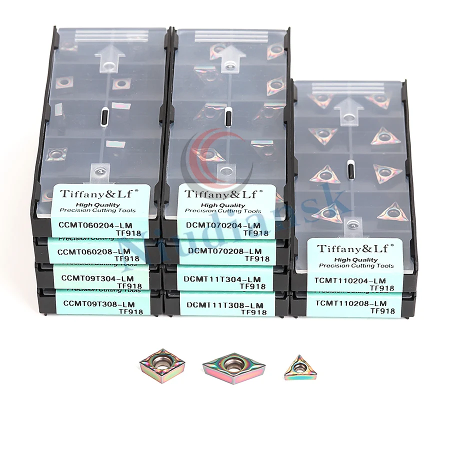 DCMT070204-LM CCMT060204-LM TCMT110204-LM TF918 CNC Lathe Tools Carbide Inserts Turning Hardened Steel Seven Colors Blade Cutter