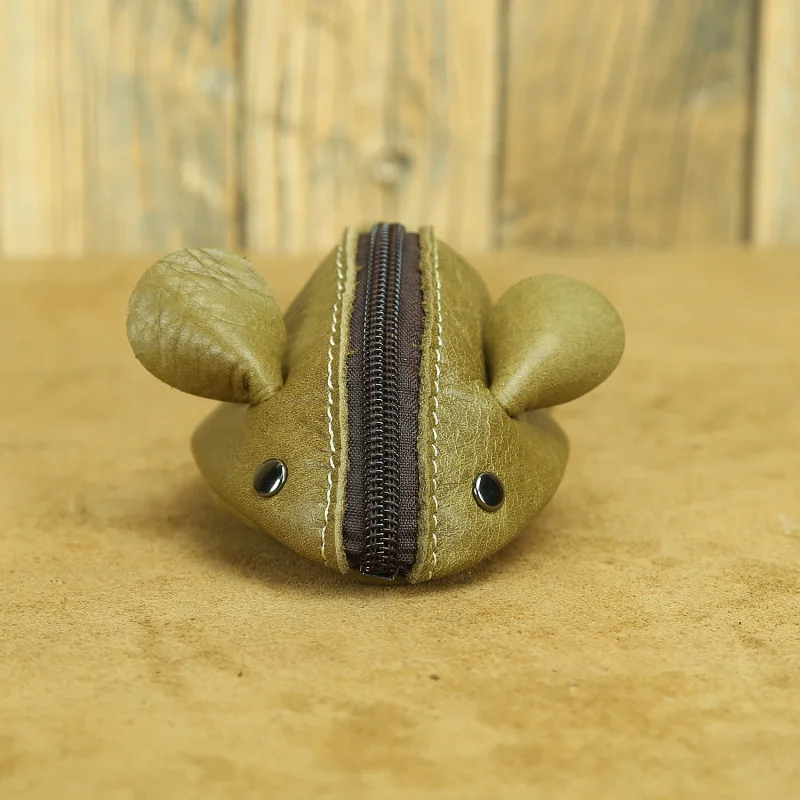 LD-Leisure style children's wallet, genuine leather coin purse, versatile cowhide, simple mouse key, broken silver bag