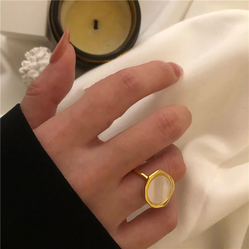 Mewanry خواتم شل مستديرة للنساء الفتيات موضة جديدة الحد الأدنى الكلاسيكية خمر حساسة أنيقة لطيف المشاركة مجوهرات هدية #6