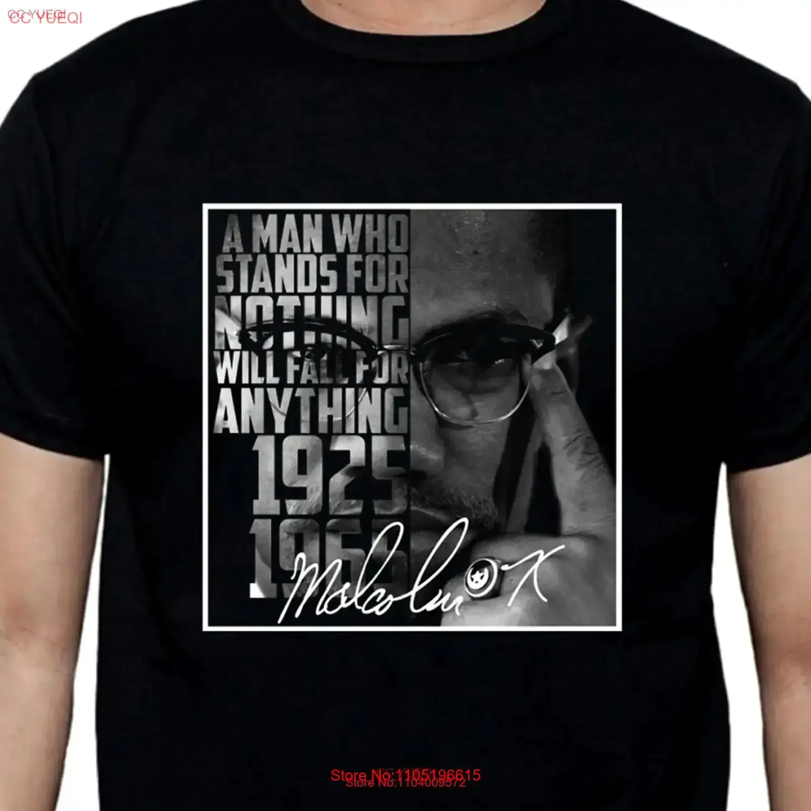 

Malcolm X Quote A Man Who Stands For Nothing Mens T Shirt Black Panthers Party Civil Human Rights vintage Washed