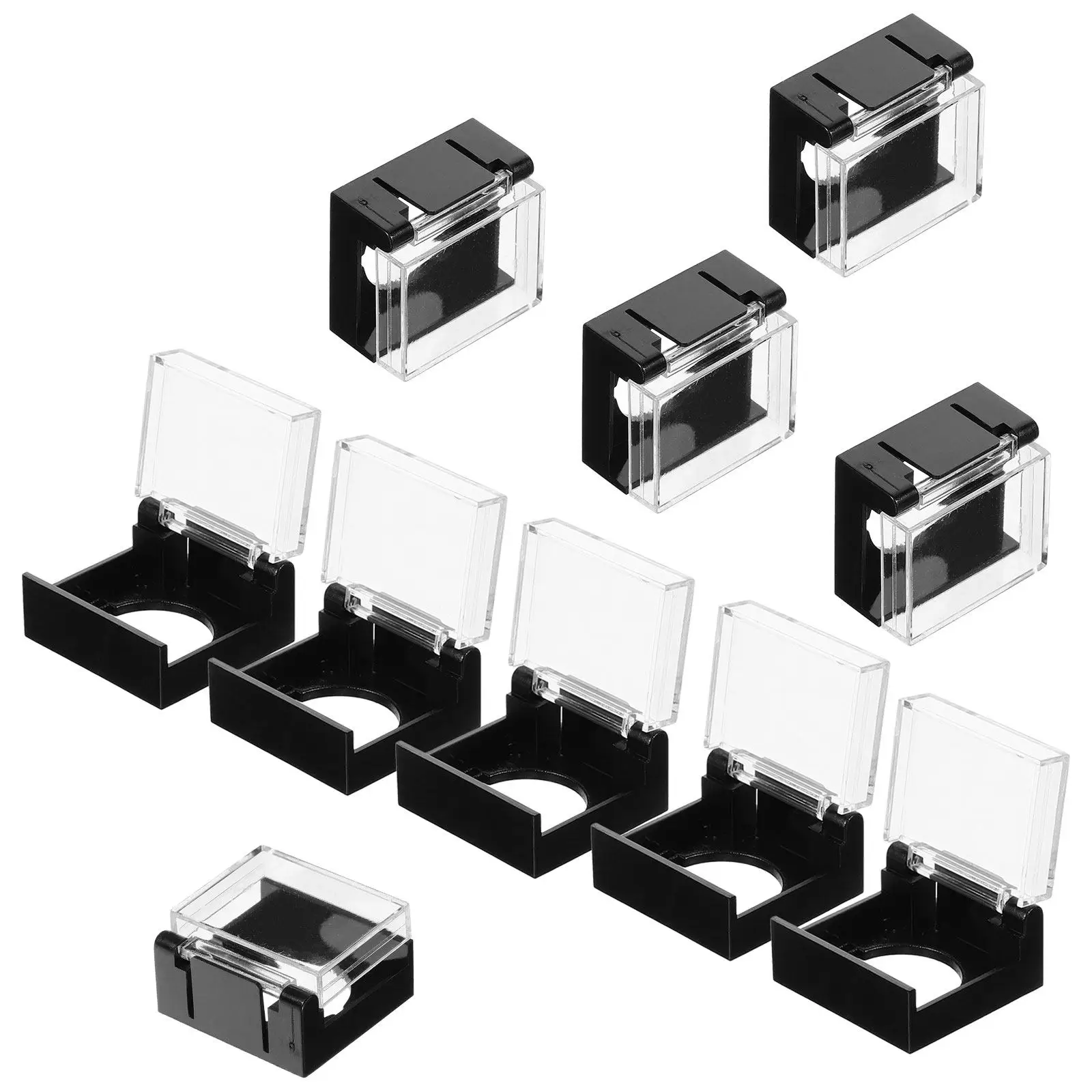 Lot de 10 caches boutons 16 mm pour protection de bouton-poussoir, cache de sécurité d'arrêt d'urgence, utilisation en ascenseur